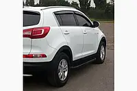 Боковые пороги Shining V1 (2 шт., алюминий) для Kia Sportage 2004-2010 гг