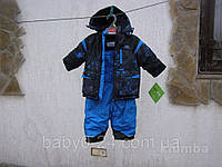 Комплект куртка полукомбинезон iXtreme для мальчика утепленный сине-черный 12М