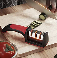Механическая кухонная ножеточка 3 в 1, Универсальная ручная точилка для кухонных ножей с ручкой