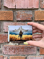 Деревянный магнит сувенир на холодильник mr. Craft "Русскій воєнний корабль"" 90х60 мм ультрафиолетовая печат