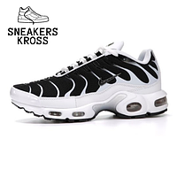 Мужские кроссовки Nike Air Max Plus TN Black White v2, Демисезонные кроссовки Найк Аир Макс ТН Плюс