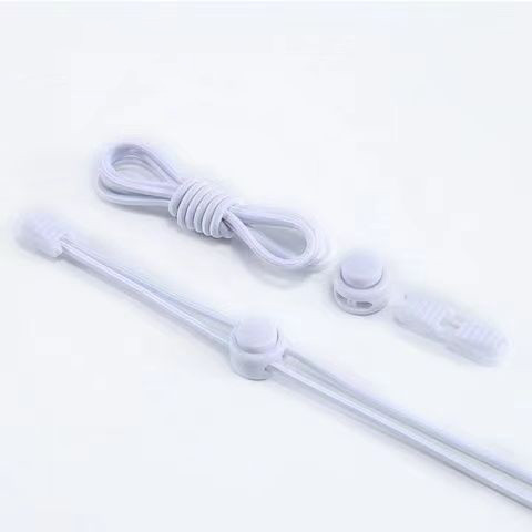 Шнурки довгі 120см білі для взуття. Шнурки гумові для кросівок. Еластичні шнурки у білому кольорі, фото 1