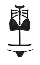 Комплект білизни з чокером та стреп-стрічками LAMIS SET black S/M - Passion, фото 3
