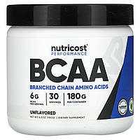 Nutricost, Performance, BCAA, Unflavored, 6.3 oz (180 g)