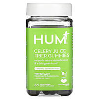 HUM Nutrition, Celery Juice Fiber Gummies, Green Apple, 5 g, 60 Vegan Gummies