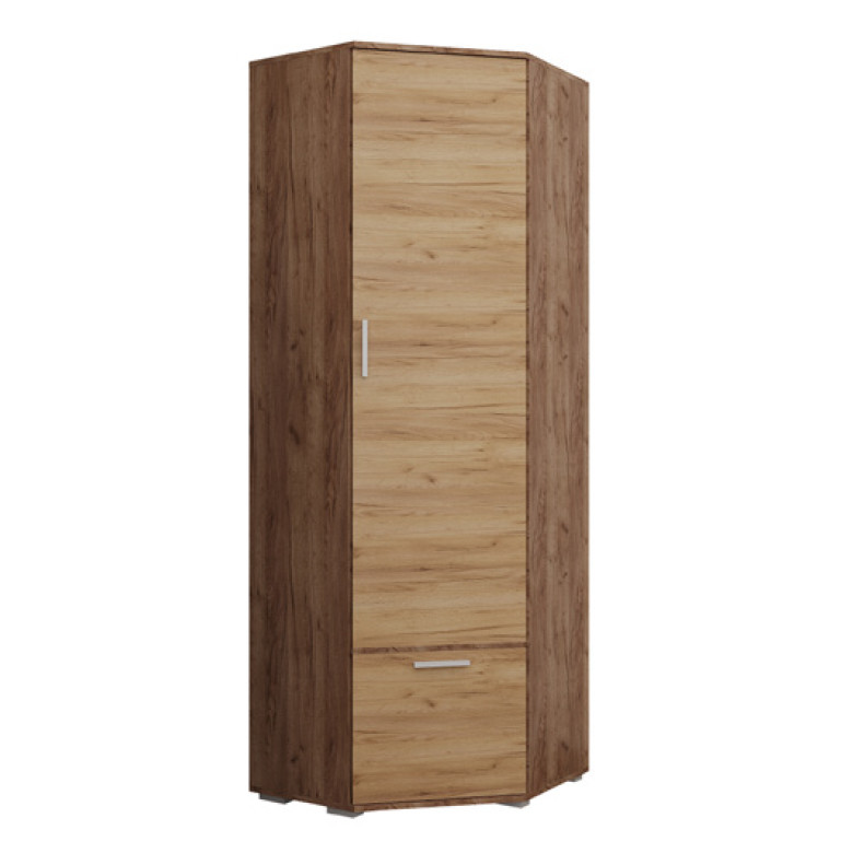 Недорога сучасна розпашна кутова шафа з відділенням для зберігання взуття у передпокій з ДСП 70*206 см Віва Сокме, фото 1