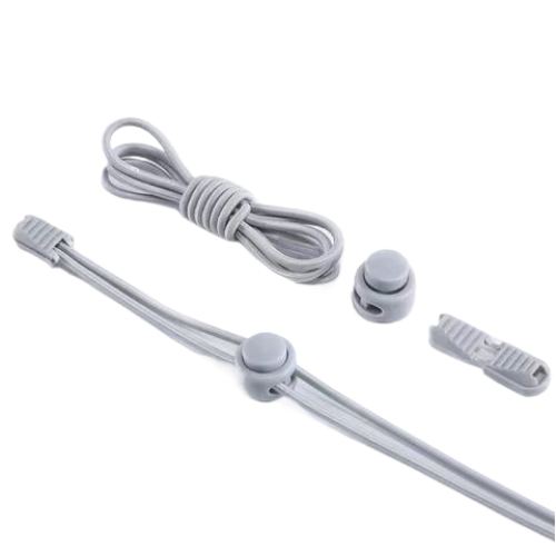 120 см шнурки гумові 1 пара світло-сірі для взуття. Довгі шнурки нейлон для берців, черевиків, кросівок, фото 1