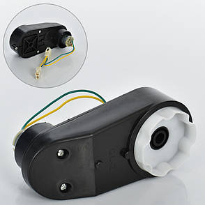 Кермовий редуктор дитячого електромобіля Bambi #1 12V RS380 RPM5600 вал 10 мм з широкою муфтою, фото 1