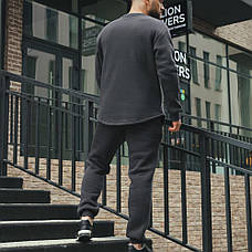 Чоловічий повсякденний костюм Stout графіт / Утеплений чоловічий костюм Cвітшот + штани, фото 3