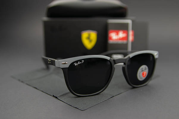 Сонцезахисні окуляри RAY BAN Ferrari поляризаційні UV400 (арт. 8369P) чорні/матова оправа, фото 5