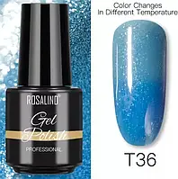 Rosalind Термо гель-лак Т36 сине-голубой для ногтей маникюра - розалинд