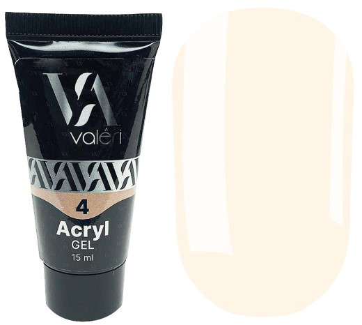 Акриловий гель для нарощування Valeri Acryl Gel №04 Nude-peach 15 мл