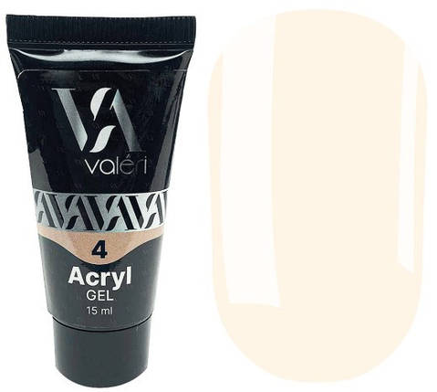 Акриловий гель для нарощування Valeri Acryl Gel №04 Nude-peach 15 мл, фото 1