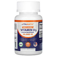 Інформація про Vitamatic, Vitamin D3, 50,000 IU, 60 Vegetable Capsules