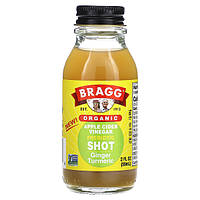 Інформація про Bragg, Organic Apple Cider Vinegar Prebiotic Shot, Ginger Turmeric (59 ml)