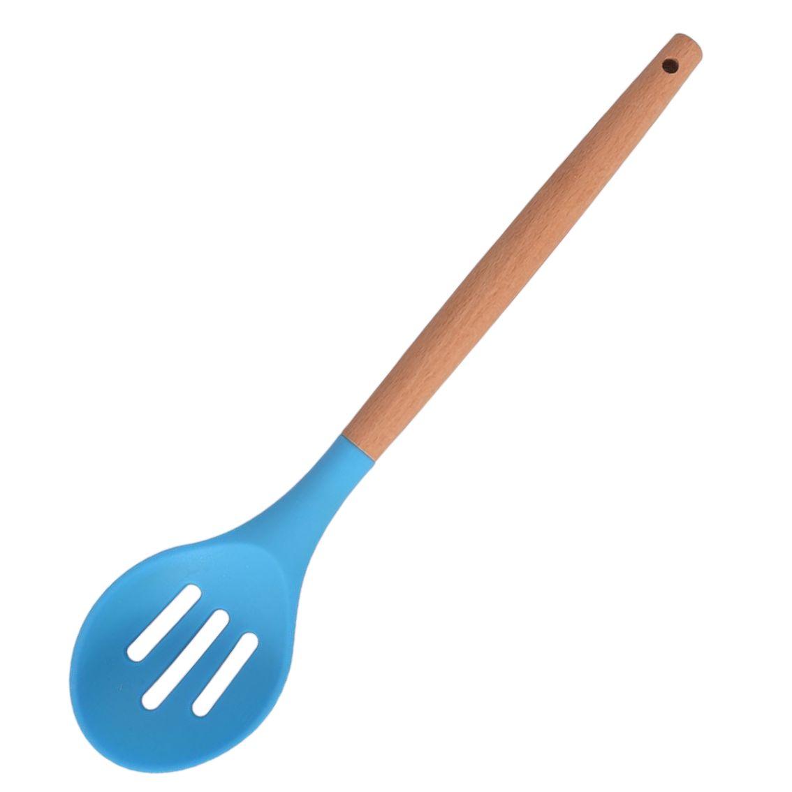 Шумівка кухонна NoKM-7 силик. з дерев. руч. блістер, в асортименті (240), шумівка з дерев'яною ручкою