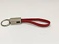 Червоний кабель брелок Micro USB для зарядки телефону і передачі файлів, фото 3