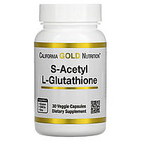 California Gold Nutrition, S-ацетил L-глутатион, 100 мг, 30 растительных капсул