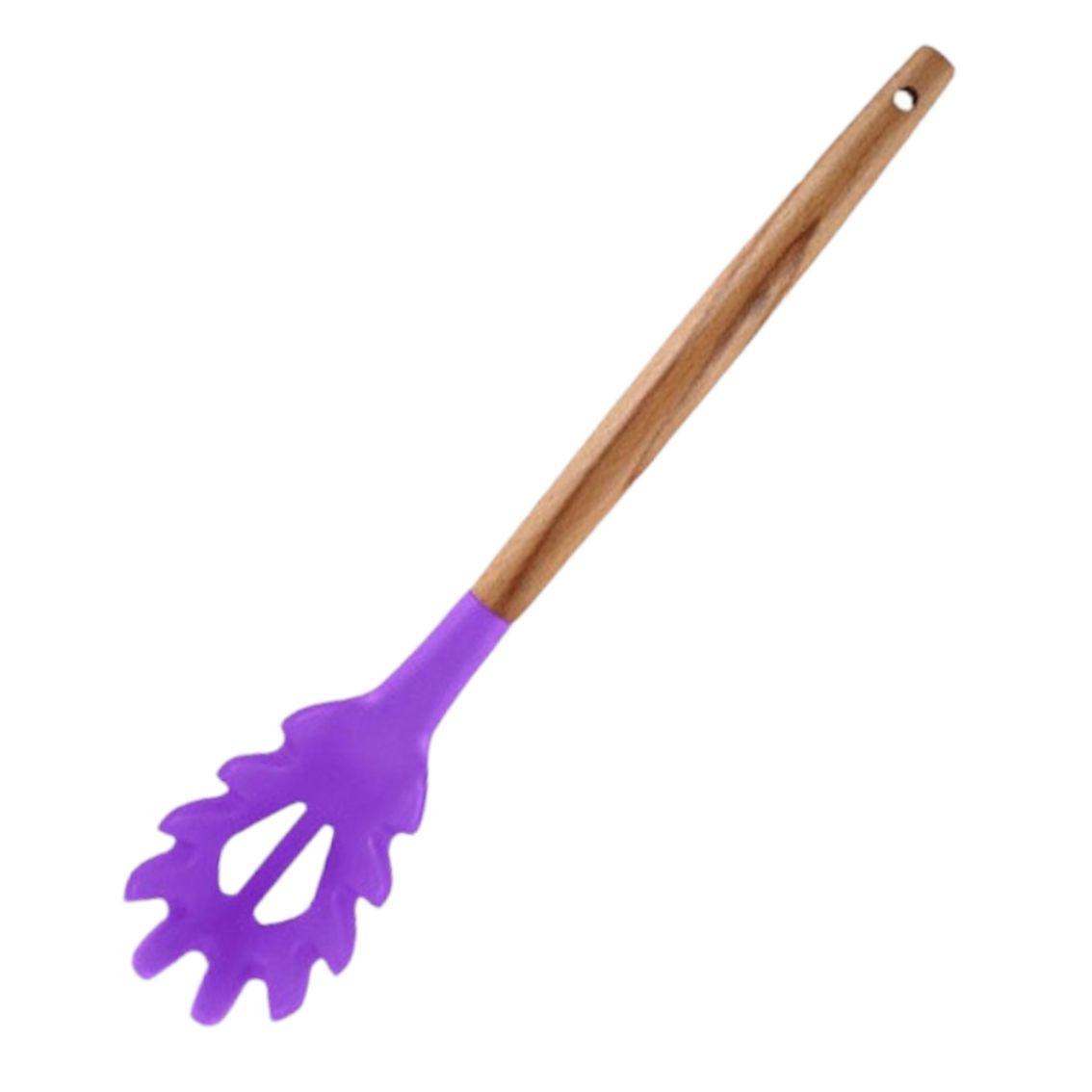 Ложка кухонна NoКМ-3 з зубами силік. з дерев. руч. блістер, в асортименті (240), лопатка кухонная