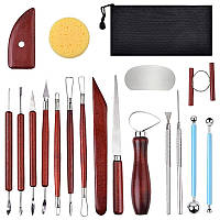 Набор инструментов для лепки и скульптуры 18 в 1 - Профессиональные гончарные инструменты - RED WOOD