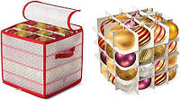 Ящик для хранения рождественских украшений на 64 отделения с кубической крышкой, ★Размер: 30 х 30 х 30 см.