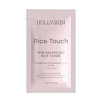 Тонер для поддержки микробиому кожи с экстрактом центели азиатской и рисом Rice Touch HOLLYSKIN 10 мл