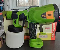 Фарборозпилювач професійний Procraft PSE20 (без АКБ і ЗП), Акумуляторний фарбопульт (500-800 мл/хв)