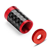 Ковпачки на ніпель для Кіа Premium Carbon Red Kia NEW logo, 4 шт., фото 5