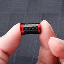 Ковпачки на ніпель для Кіа Premium Carbon Red Kia NEW logo, 4 шт., фото 6