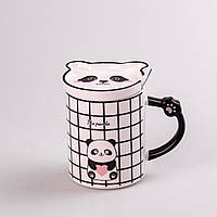 Чашка керамічна The Panda 350мл з блюдцем та ложкою кухоль із блюдцем і ложкою