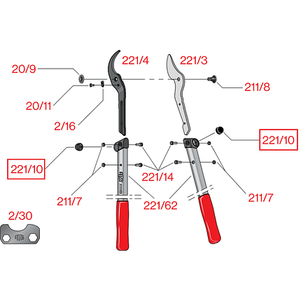 Змінна деталь Felco 221/10 (один амортизатор до сучкорізу Фелко 221), фото 3