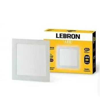 LED світильник L-BL-S-1841, 18W, 4100K, 1600Lm, вбуд. (12-12-34), Lebron, Арт.51871