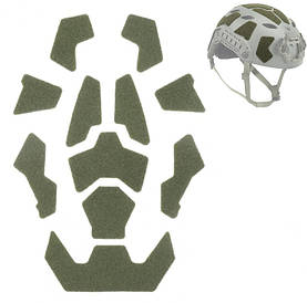 Велкро панелі липучки для шолома каски Нейлон Зелений