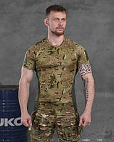 Армейская футболка multicam одежда для ВСУ, Потоотводящая тактическая футболка мультикам весна лето