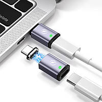 Адаптер конектор магнітний PD 100W USB C OTG Type C 20Gbp 4K@60Hz для Macbook Laptop 24pin