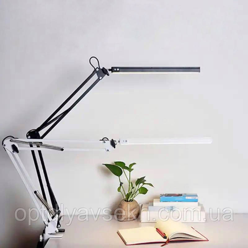 Лампа 2в1 металева настільна FX310B (на підставці та струбціні), 12 Вт. - для освітлення робочого місця, фото 1