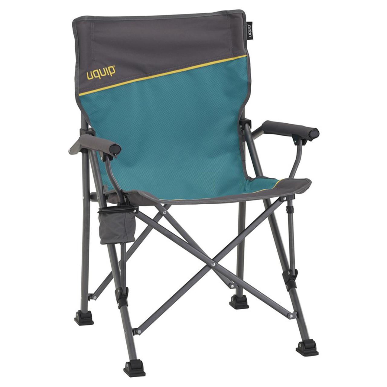 Крісло розкладне для відпочинку на природі зі спинкою та підлокотниками Uquip Roxy Blue/Grey (244002)