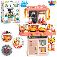 Детская игрушечная кухня 889-256 63-22-45, 5см, мийка-ллється вода механ, пар, звук, свет, посуд, продукти,