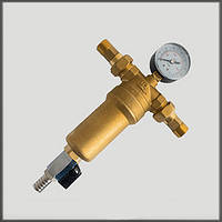 Cамопромывной фильтр Karro с манометром для горячей воды 3/4"
