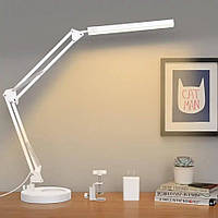 Лампа 2в1 металлическая настольная FX310B (на подставке и струбцине), 12 Вт. - для освещения рабочего места Белый
