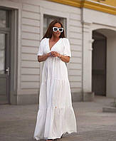 Жіноче літнє довге плаття (біле, чорне, бежеве, малинове, жовтогар) 42-46, 48-52, 54-58 розміри