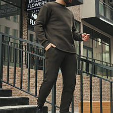 Чоловічий костюм Stout хакі / Спортивний комплект Світшот + Штани на флісі / Теплий флісовий костюм, фото 2