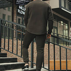 Чоловічий костюм Stout хакі / Спортивний комплект Світшот + Штани на флісі / Теплий флісовий костюм, фото 3