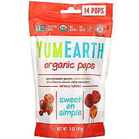 Леденцы органические YumEarth, Organic Pops, 8 вкусов ассорти 14 шт в упаковке