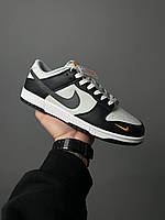 Мужские кроссовки Nike Dunk Low Black Total Orange Mini Swoosh