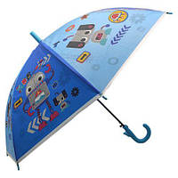 Детский зонт-трость "Роботи", голубой (66 см) Toys Shop