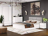 Комплект меблів у спальну кімнату, спальний комплект ліжко + приліжкові тумби + комод + шафа Лайт 3 Еверест