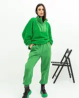 Зеленый костюм с шерстяными вставками, Стиль: Спортивный, Материал: Трикотаж на флиcе/шерсть, Размер: XL