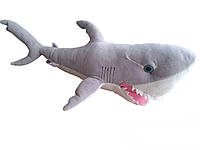 Мягкая игрушка Акула 52см Игрушка обнимашка Плюшевая детская игрушка Акула Подушка игрушка акула серая MFLY