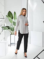 Стильний  костюм двійка брюки та блуза oversize арт 454 сірого кольору/сірий